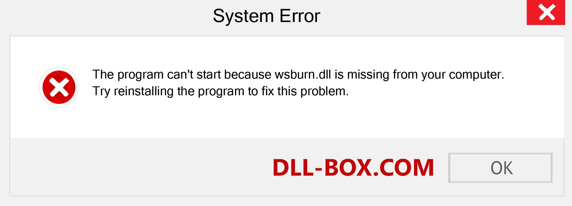  wsburn.dll file is missing?. Download for Windows 7, 8, 10 - Fix  wsburn dll Missing Error on Windows, photos, images